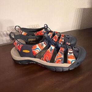 KEEN x Outdoor Afro Newport Graphic Mens Blue Orange Casual Sandals Size 9.5